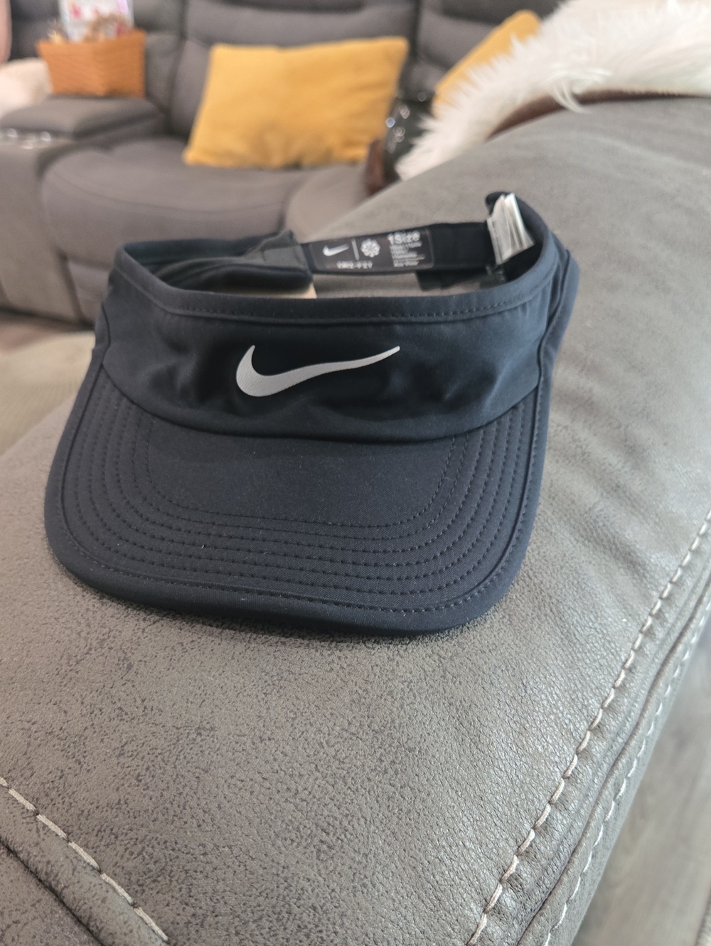 Nike Black Performance Visor with White Swoosh